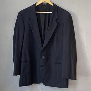 Vintage Giorgio Armani MANI Men’s 42R Blue Pinstripe Blazer Made in Italy